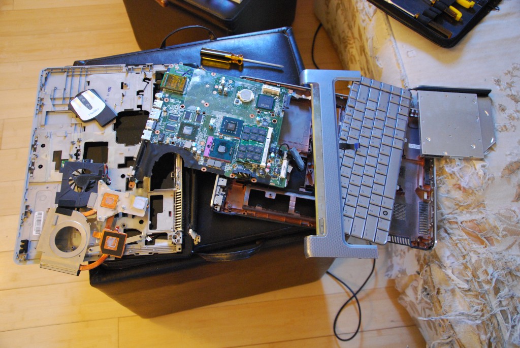 Disassembled laptop