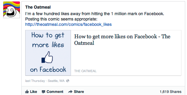 How to get more likes on Facebook - The Oatmeal