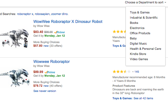 amazon-choose-a-department-to-sort