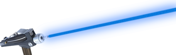Phaser firing a blue beam